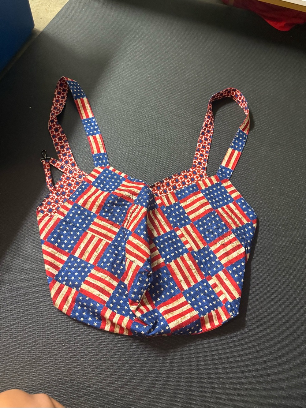 American Flag Patchwork Tote Bag in Red, White & Blue